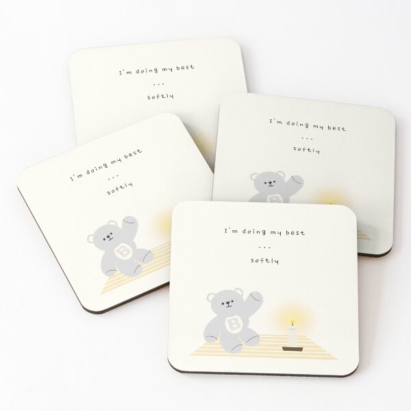 Item preview, I’m Doing My Best, Softly – Gentle Bear Mood ( Cream Background ) designed and sold by mintmono-studio.