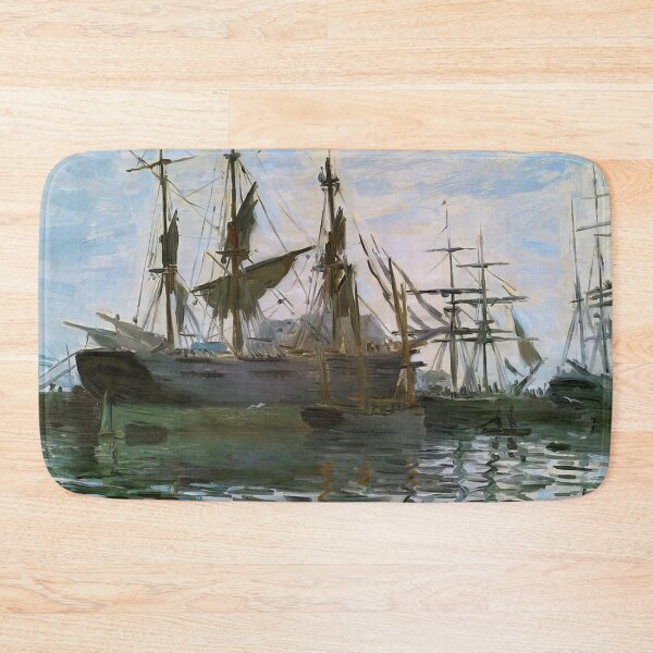 Item preview, Ships in Harbor   c.1873 Le Havre France by Claude Monet designed and sold by GabyddAlessandr.
