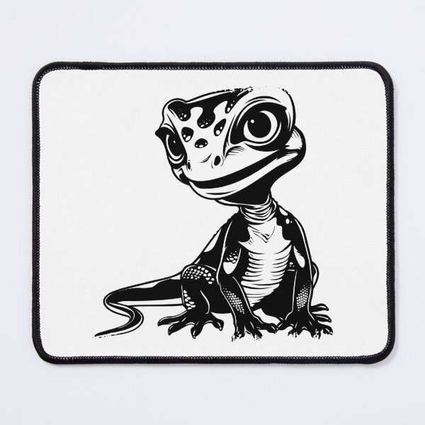 Item preview, Cute Cartoon Lizard Illustration – Black and White Gecko Reptile Art designed and sold by inkoutninja.