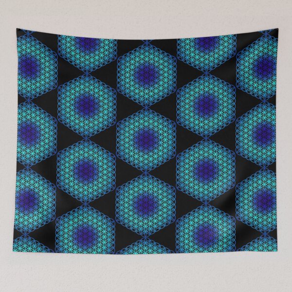 Item preview, Shades Of Blue Flower Of Life Sacred Geometry designed and sold by ChaosEmporium.