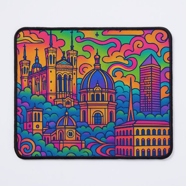 Item preview, Vibrant Psychedelic Art of Lyon | Colorful Lyon Cityscape Poster | Retro Psychedelic Travel Art | Lyon Wall Decor | Trippy Urban Landscape Design designed and sold by PaintedPixels01.