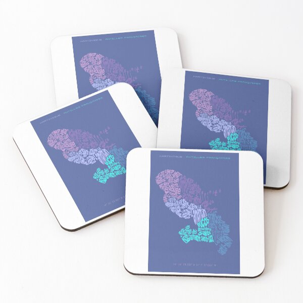 Item preview, Poster with stylized map of Martinique_bleue #2 designed and sold by REGIS DEKERLE.