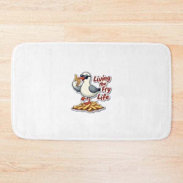 Item preview, "Living the Fry Life – Funny Seagull & Fries designed and sold by ProWander1.