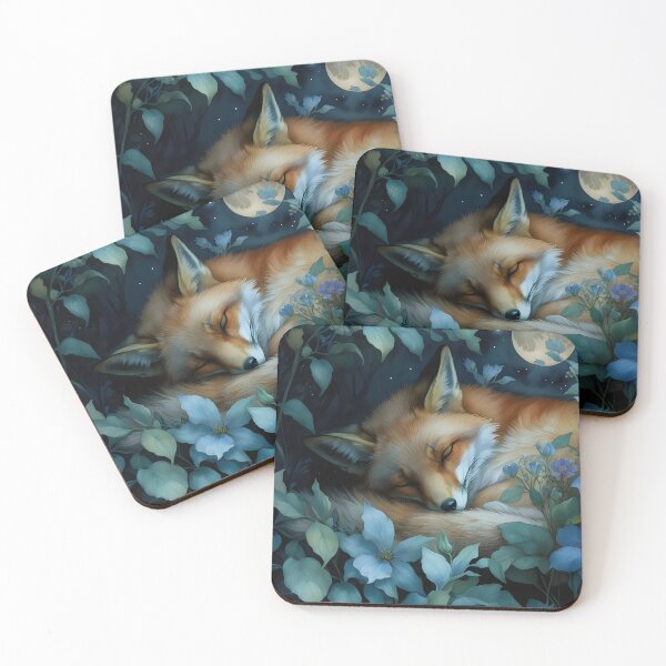 Item preview, Slumbering Fox, Full-Moon and Flowers designed and sold by ACuriousshoppe.
