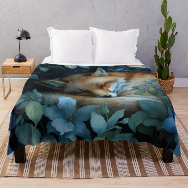 Item preview, Slumbering Fox, Full-Moon and Flowers designed and sold by ACuriousshoppe.