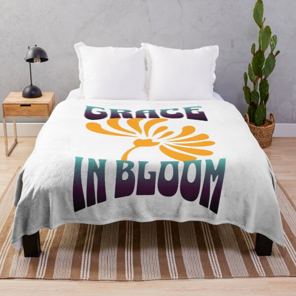 Item preview, Grace In Bloom, Retro Christian Floral Typography designed and sold by Bliss Find And Design.