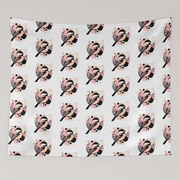 Item preview, Abstract Floral Black Capped Chickadee designed and sold by TheAnimalZ00.