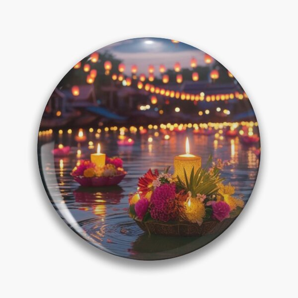 Item preview, Loy Krathong Night – Lantern & River Art designed and sold by Weeravatshop.