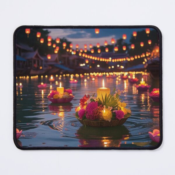 Item preview, Loy Krathong Night – Lantern & River Art designed and sold by Weeravatshop.