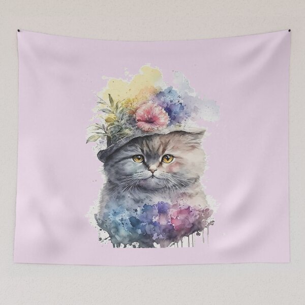 Item preview, Turkish Angora breed Cat flowers  designed and sold by amrichjimi.