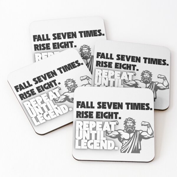 Item preview, Fall Seven Times Rise Eight – Motivational Quote Design designed and sold by TeeTantra.