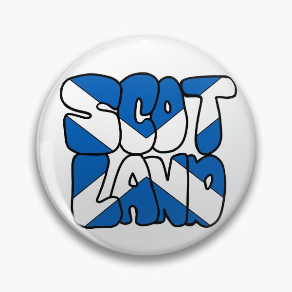Item preview, Scottish Flag Retro Bubble Letters designed and sold by skybluepink studio.