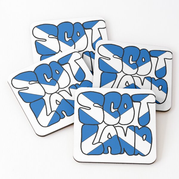 Item preview, Scottish Flag Retro Bubble Letters designed and sold by skybluepink studio.