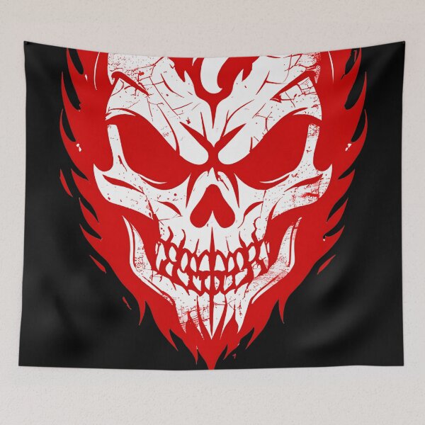 Item preview, red fire skull designed and sold by aliraweb.