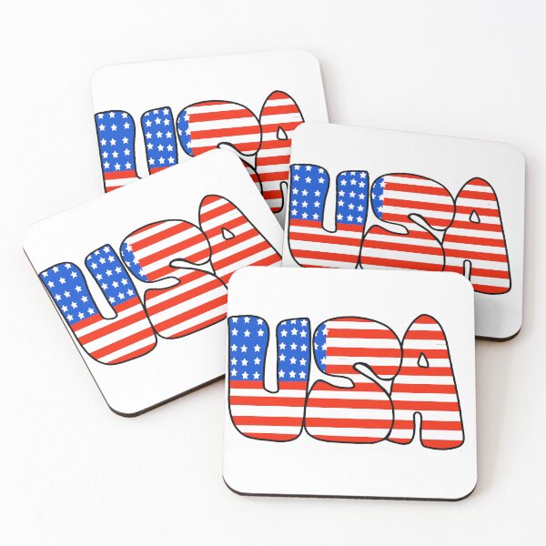Item preview, American Flag Retro Bubble Letters designed and sold by skybluepink studio.
