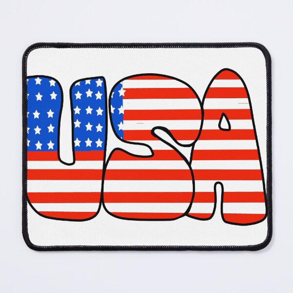 Item preview, American Flag Retro Bubble Letters designed and sold by skybluepink studio.