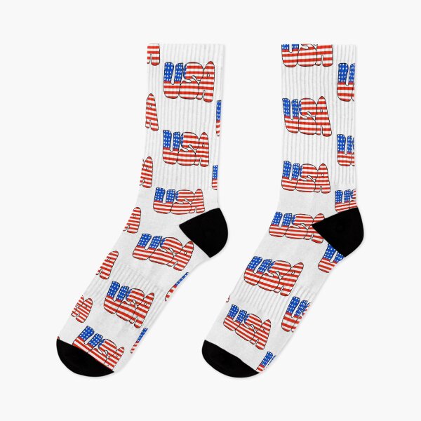 Item preview, American Flag Retro Bubble Letters designed and sold by skybluepink studio.