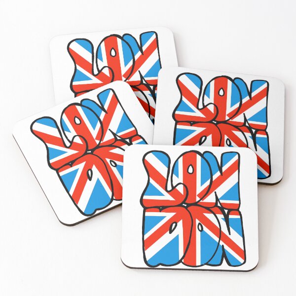 Item preview, London Union Jack Flag Retro Bubble Letters designed and sold by skybluepink studio.