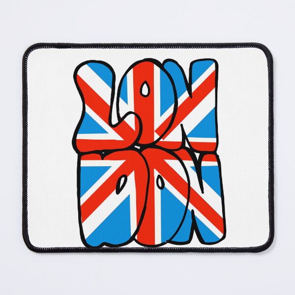 Item preview, London Union Jack Flag Retro Bubble Letters designed and sold by skybluepink studio.