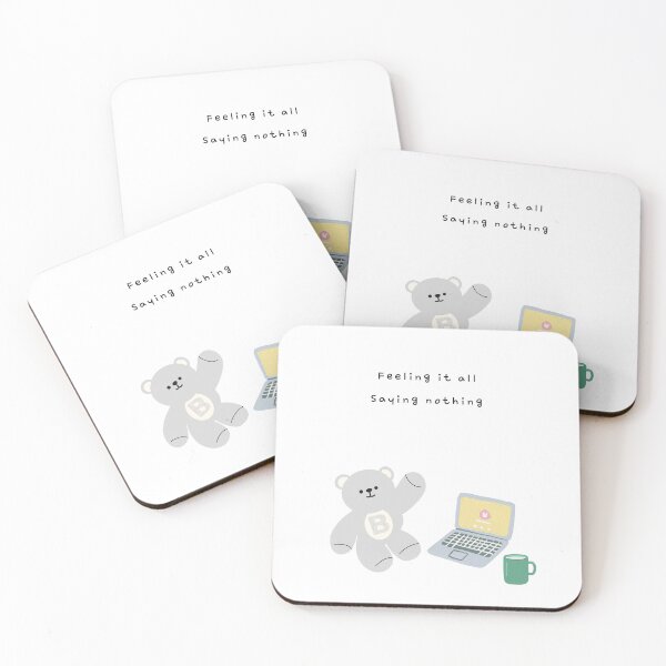 Item preview, Feeling It All / Saying Nothing – Gentle Bear Mood ( White / Transparent Background ) designed and sold by mintmono-studio.
