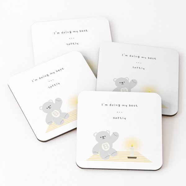 Item preview, I’m Doing My Best, Softly – Gentle Bear Mood ( White / Transparent Background ) designed and sold by mintmono-studio.
