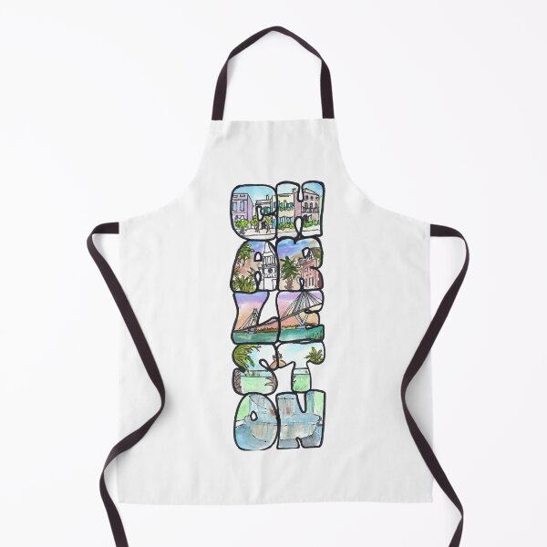Item preview, Charleston SC Vertical Watercolor Typography designed and sold by skybluepink studio.