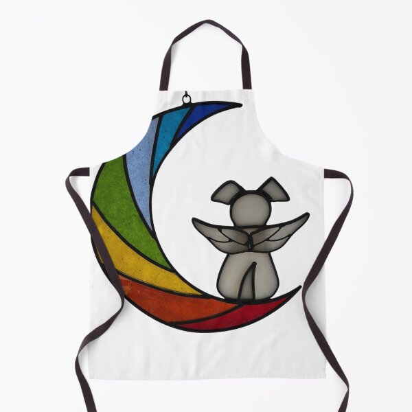 Item preview, Rainbow Bridge Angel Dog with Crescent Moon – Pet Memorial Art designed and sold by Xavier's Place.