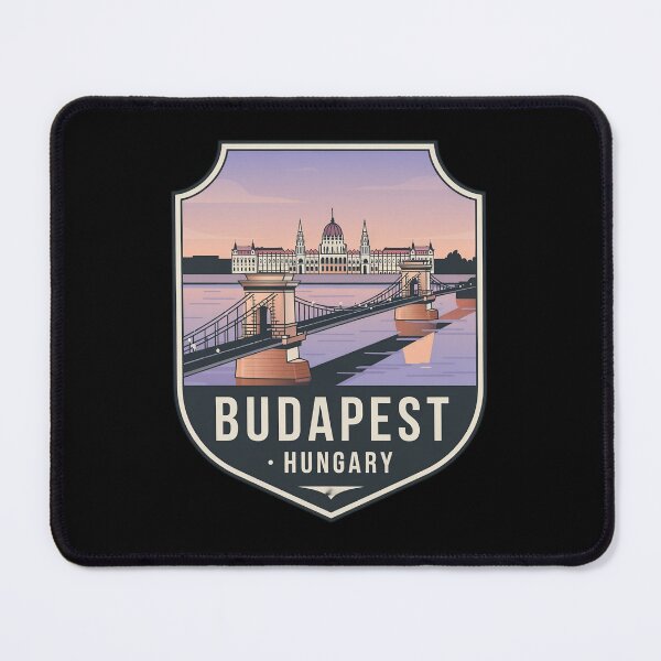 Item preview, Budapest Sunset Skyline – Hungary Travel Art Illustration designed and sold by IndianShopper.