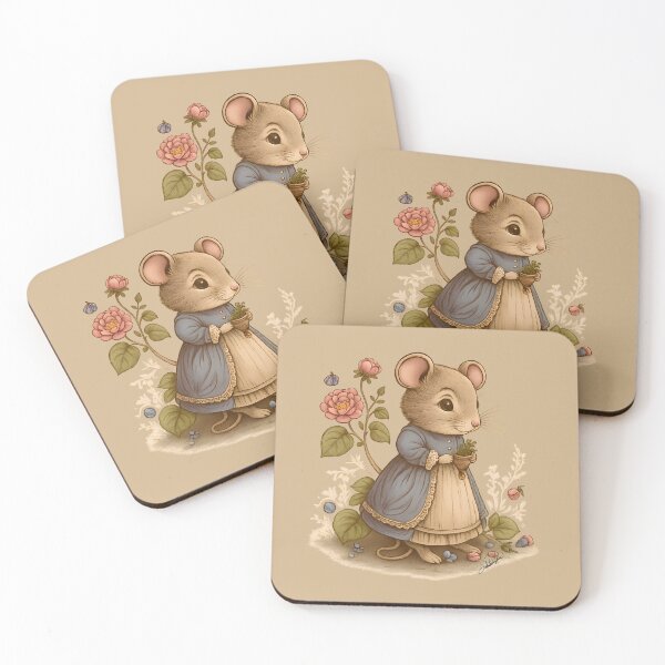 Item preview, Little Gardener Mouse in a Dress | Cottagecore Fantasy Illustration designed and sold by DakotaPoppin.