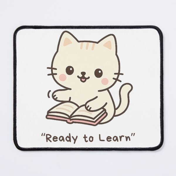 Item preview, Ready to Learn – Cute Kawaii Cat with Book for Study Motivation designed and sold by Purrfect Blend .