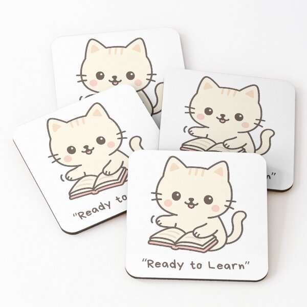 Item preview, Ready to Learn – Cute Kawaii Cat with Book for Study Motivation designed and sold by Purrfect Blend .