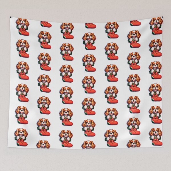 Aperçu de l'œuvre Adorable bas de Noël Cavalier King Charles Spaniel créée et vendue par TheAnimalZ00.