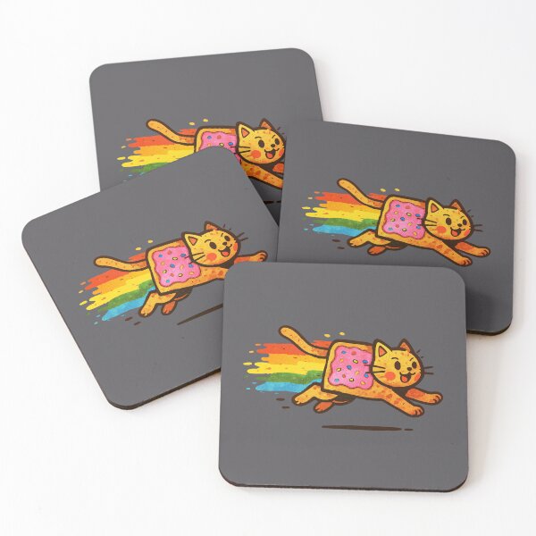 Item preview, Cute rainbow Nyan Cat flying with joy and color designed and sold by mirrorimages.