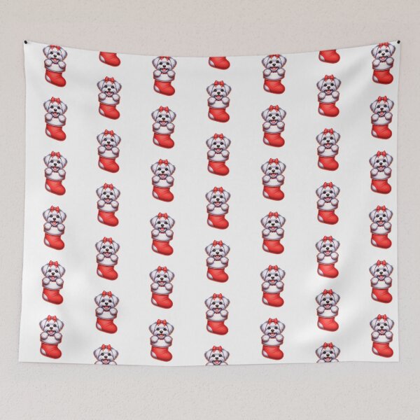 Item preview, Cute Maltese Christmas Stocking designed and sold by TheAnimalZ00.