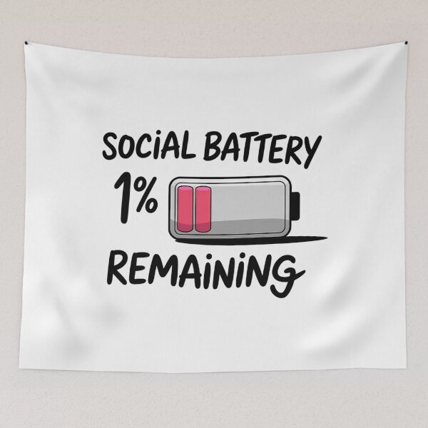 Item preview, Social Battery 1 Remaining designed and sold by CookWorldLaughs.