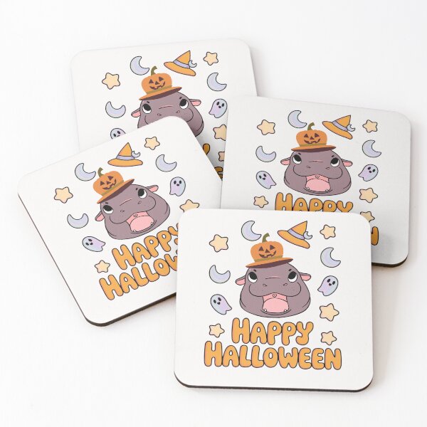 Item preview,  Cute cartoon Moodeng, pygmy hippo Happy  halloween , brafdesign designed and sold by Brafdesign.