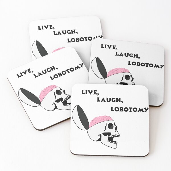 Item preview, Live, Laugh, Lobotomy Dark Humor Design with Laughing Skull designed and sold by Kristi Brooks.