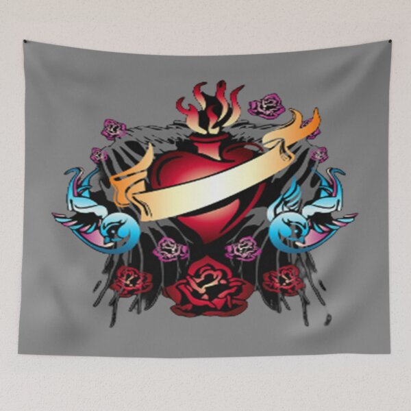 Item preview, Sacred Heart & Swallows designed and sold by TroviTutto.
