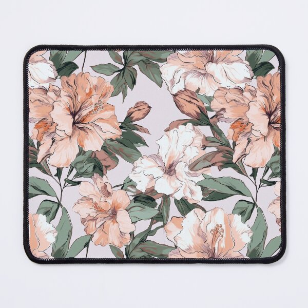 Item preview, Peach-Toned Vintage Hibiscus Floral designed and sold by PigmeArt.