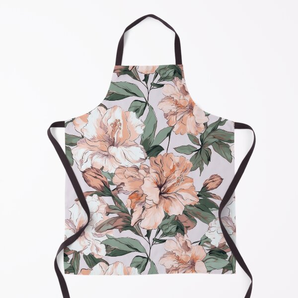 Item preview, Peach-Toned Vintage Hibiscus Floral designed and sold by PigmeArt.
