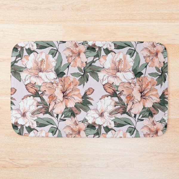 Item preview, Peach-Toned Vintage Hibiscus Floral designed and sold by PigmeArt.