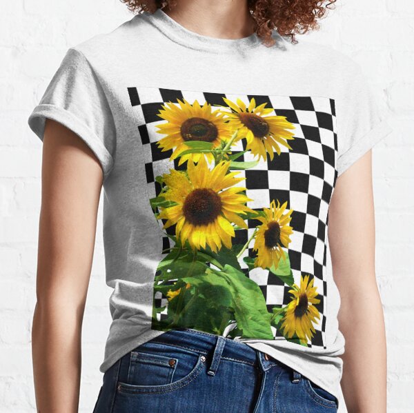 Checkerboard Sunflower Classic T-Shirt