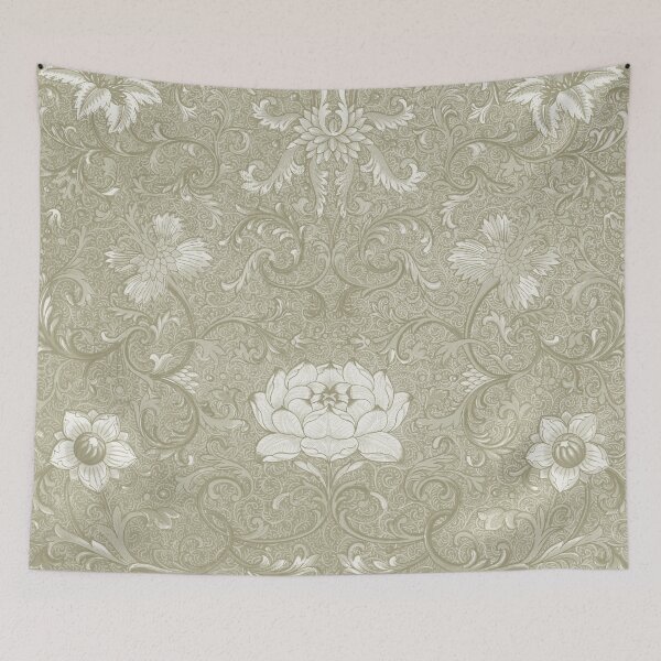 Item preview, Green Khaki Boho Floral Pattern Tapestry designed and sold by OneWorldLove.