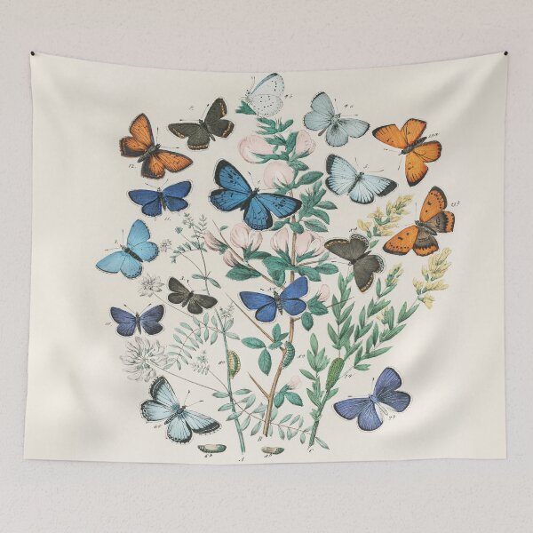 Item preview, Vintage Butterfly Illustration Tapestry designed and sold by OneWorldLove.