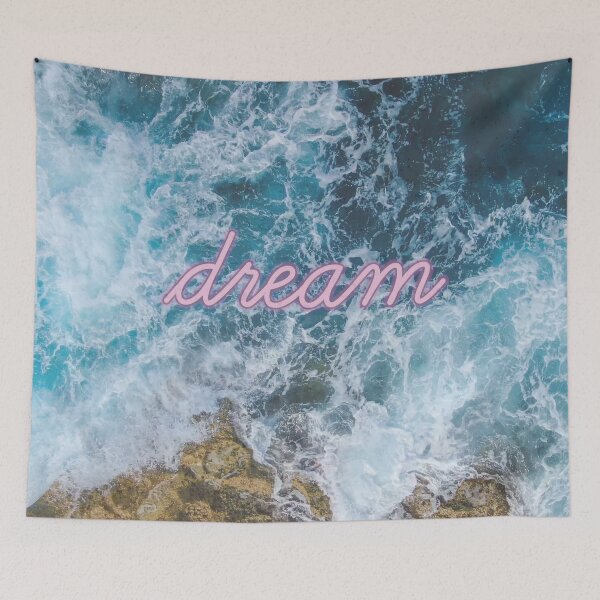 Item preview, Inspirational Dream Ocean Waves Tapestry designed and sold by OneWorldLove.