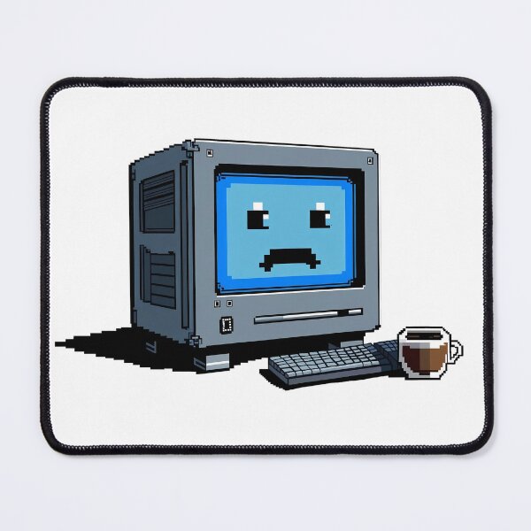 Item preview, Sad Pixel Computer – Blue Screen & Coffee | Lo-Fi Aesthetic Art designed and sold by OOctopusStore.