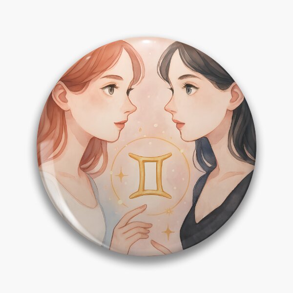 Item preview, Gemini Zodiac Art – The Curious Twin Watercolor Illustration designed and sold by ChubbyGoong.