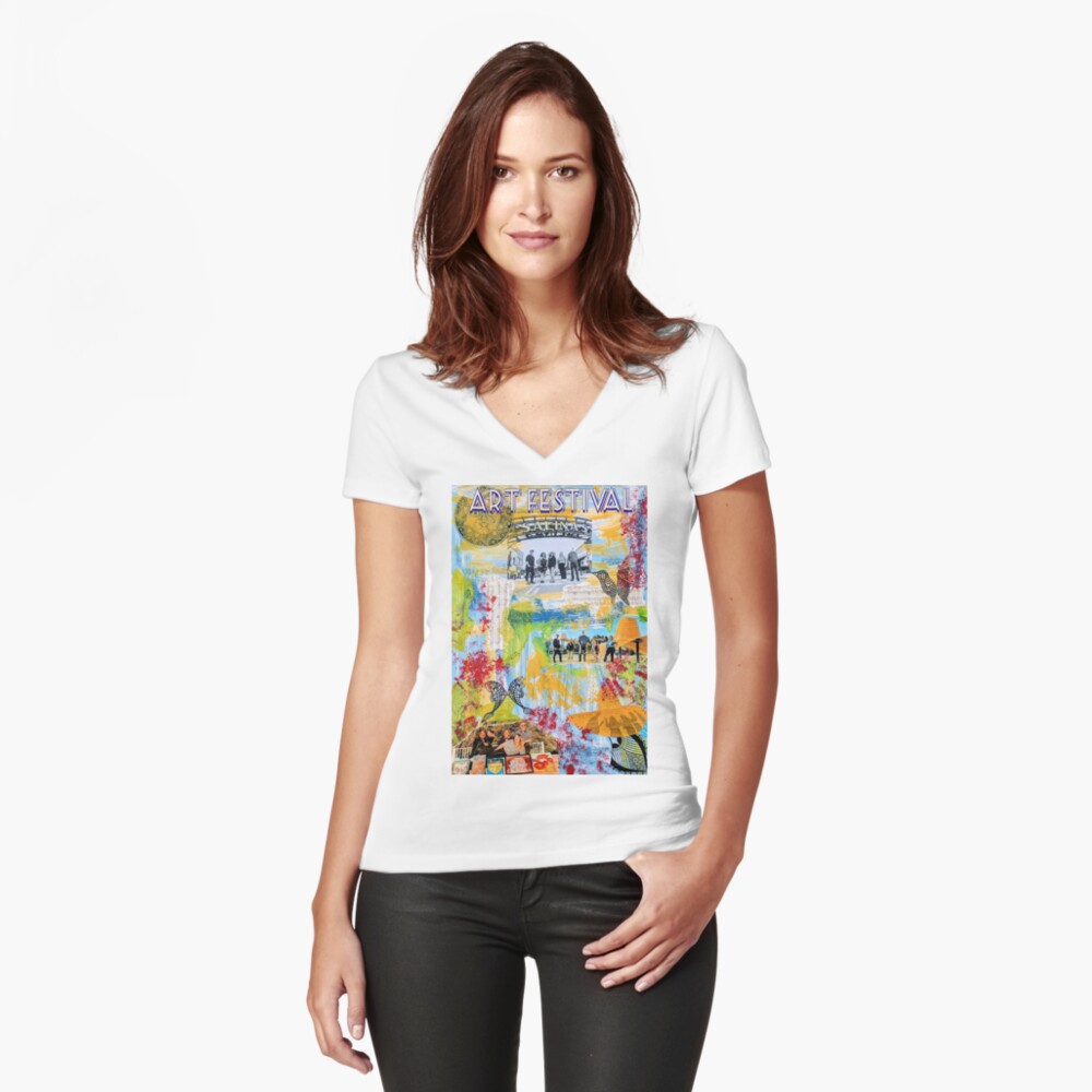 Item preview, Fitted V-Neck T-Shirt designed and sold by Ladyinthemitten.