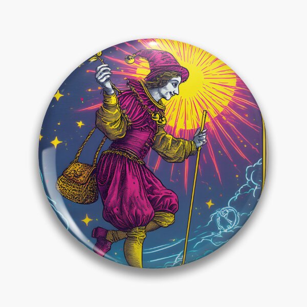 Artikelvorschau, Tarotkarte „Der Narr“ – Neongravur „Narr auf einer Klippe“ entworfen und verkauft von JonHale.