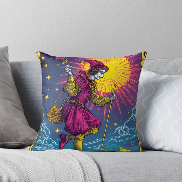 Item preview, The Fool Tarot Card – Neon Etching Jester on Cliff designed and sold by JonHale.